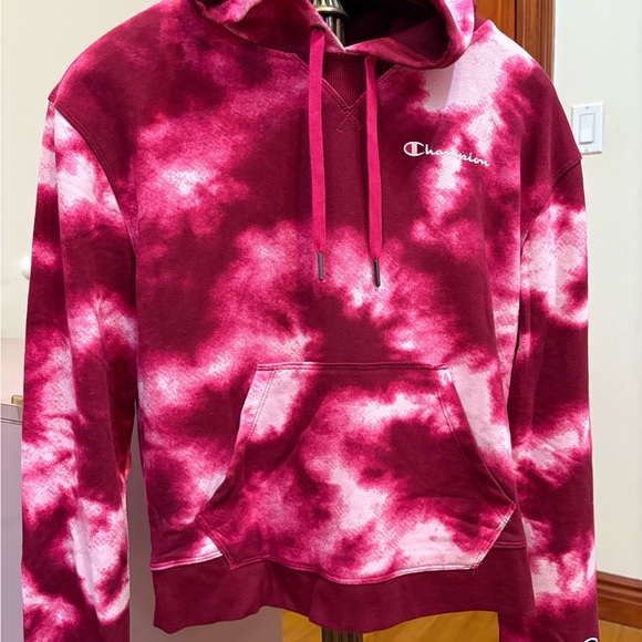 Champion Tops - Champion Red Tie-Dye Hoodie